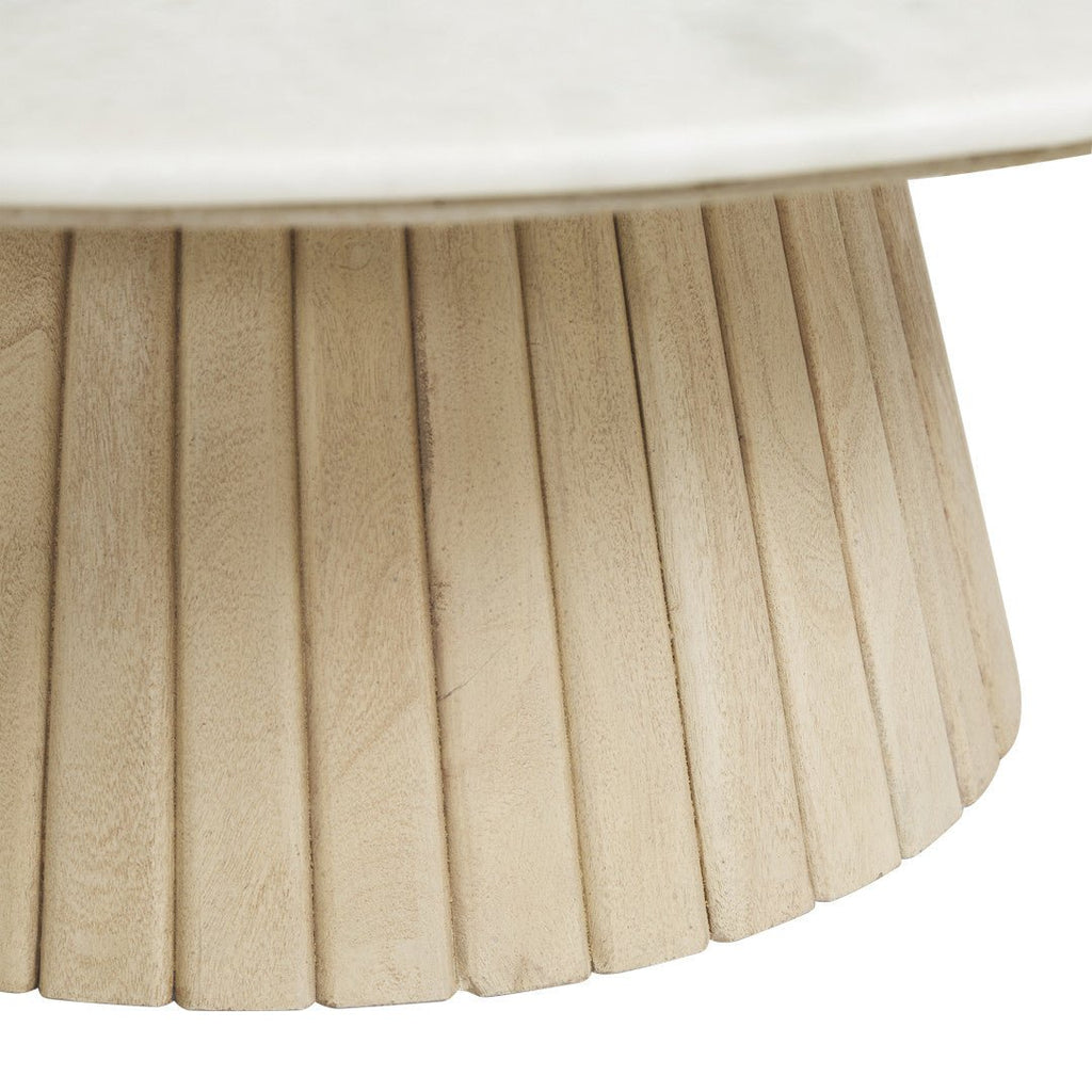 MELROSE COFFEE TABLE | ACACIA BASE + MARBLE TOP - Green Design Gallery