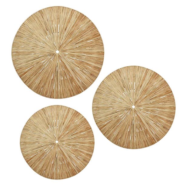 MIRI RAFFIA WALL DECOR | NATURAL | SET OF 3 - Green Design Gallery