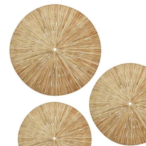 MIRI RAFFIA WALL DECOR | NATURAL | SET OF 3 - Green Design Gallery