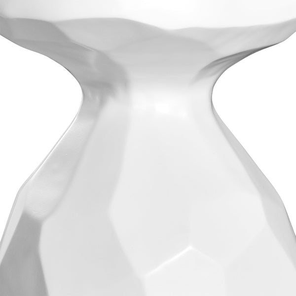 MOKOLO OUTDOOR STOOL + SIDE TABLE | WHITE RESIN - Green Design Gallery