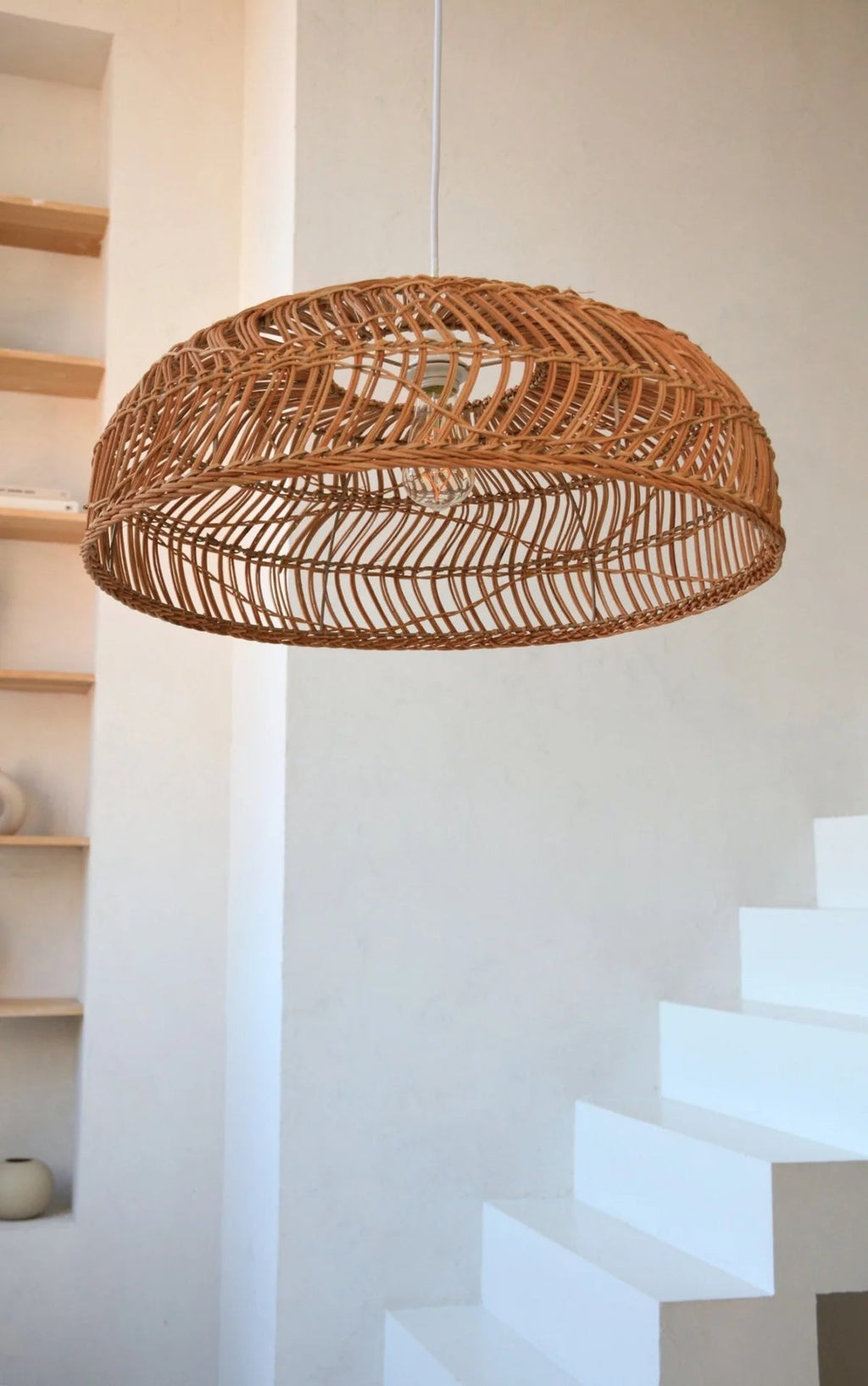 MUNDUK PENDANT | NATURAL RATTAN | LARGE - Green Design Gallery
