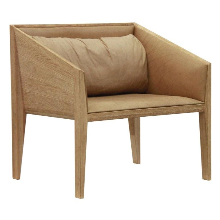 MURAKAMI LEATHER LOUNGE CHAIR / NATURAL - Green Design Gallery