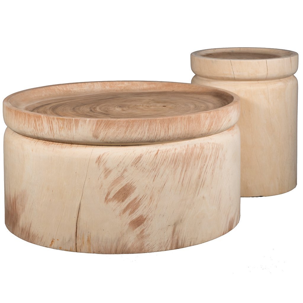 NAMIBIA SIDE TABLE + STOOL | NATURAL - Green Design Gallery