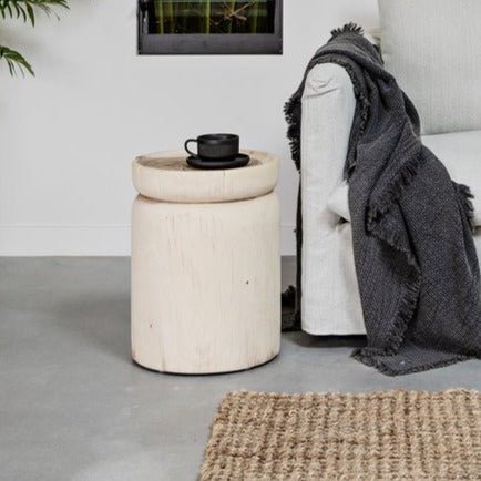 NAMIBIA SIDE TABLE + STOOL | NATURAL - Green Design Gallery