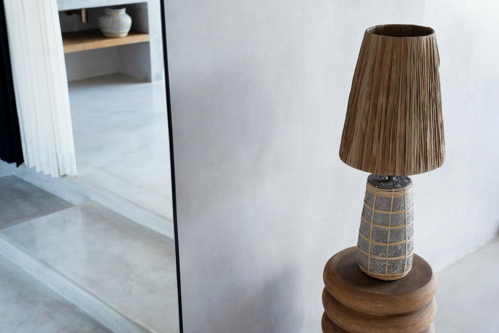NAXOS TABLE LAMP | CONCRETE + NATURAL - Green Design Gallery