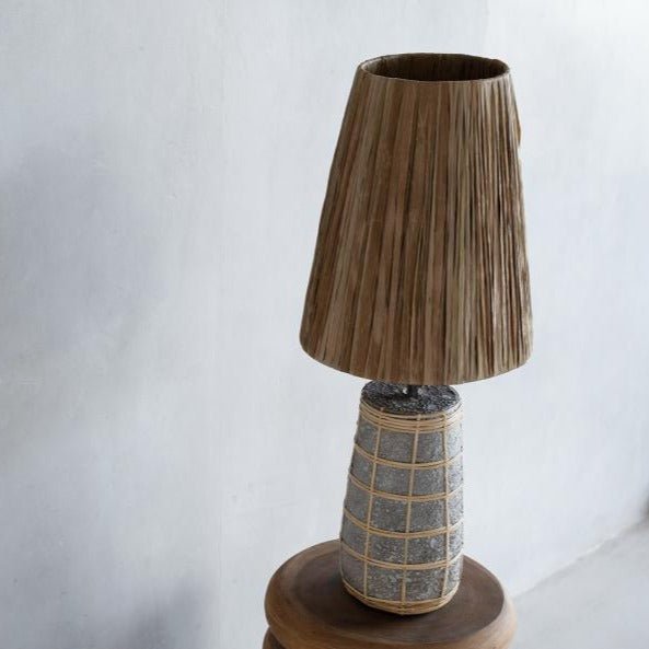 NAXOS TABLE LAMP | CONCRETE + NATURAL - Green Design Gallery