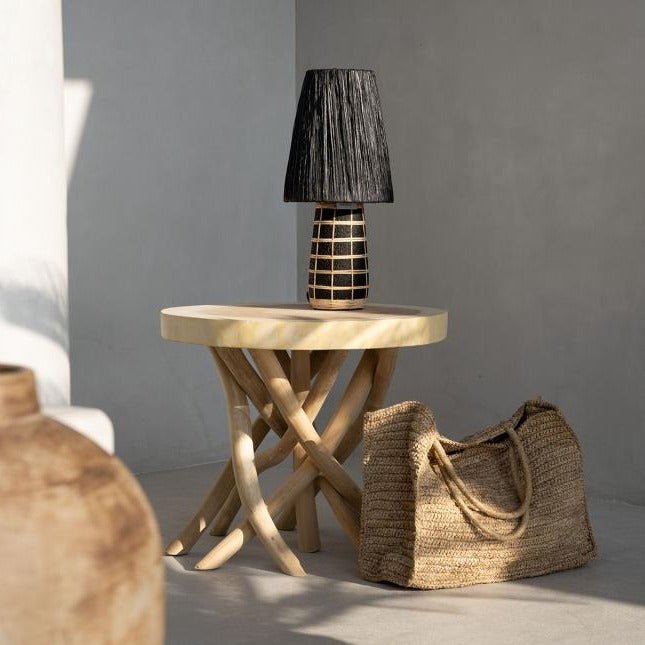 NAXOS TABLE LAMP | NATURAL + BLACK - Green Design Gallery