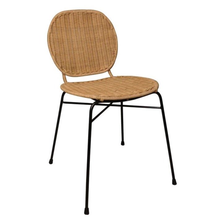 NINA DINING CHAIR | RATTAN | STACKABLE | SET OF 2 - Green Design Gallery