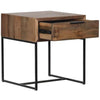 NOAH (BED)SIDE TABLE | NATURAL RECLAIMED TEAK + BLACK - Green Design Gallery