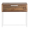 NOAH LARGE (BED)SIDE TABLE / RECYCLED TEAK + WHITE FRAME - Green Design Gallery