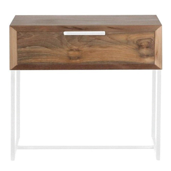 NOAH LARGE (BED)SIDE TABLE / RECYCLED TEAK + WHITE FRAME - Green Design Gallery