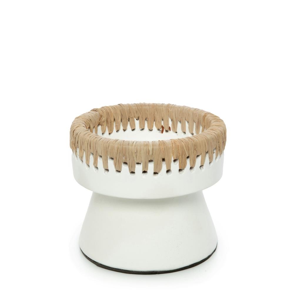 NOMAD CANDLE HOLDER | WHITE + NATURAL | 3 SIZES - Green Design Gallery