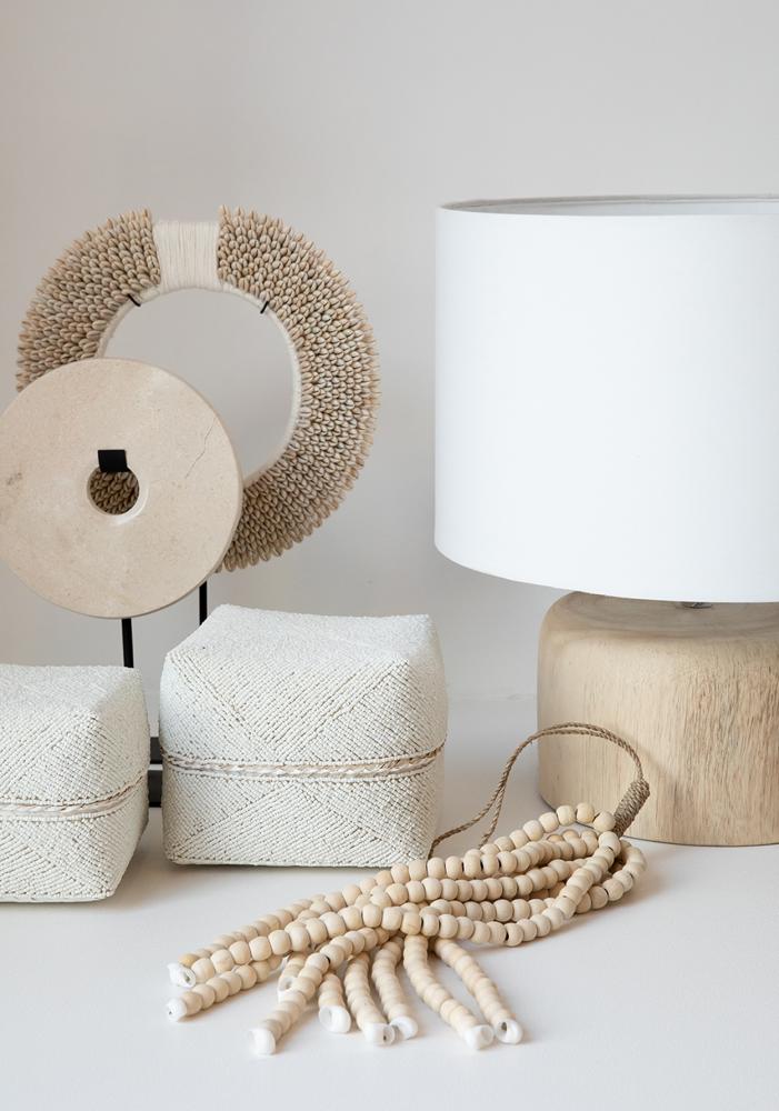 NOMAD TABLE LAMP | NATURAL + WHITE - Green Design Gallery
