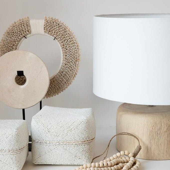NOMAD TABLE LAMP | NATURAL + WHITE - Green Design Gallery