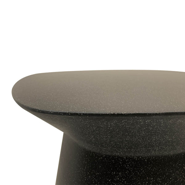 NORFOLK STONE SIDE TABLE + STOOL / BLACK (INDOOR-OUTDOOR) - Green Design Gallery