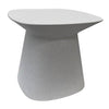 NORFOLK STONE SIDE TABLE + STOOL / WHITE (INDOOR-OUTDOOR) - Green Design Gallery