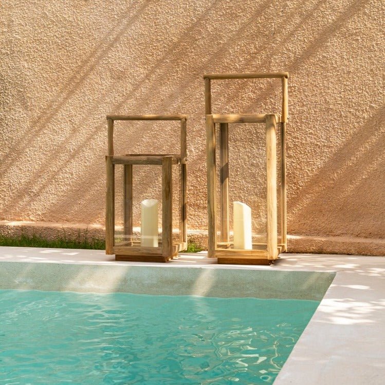 NUSA LANTERN | RECLAIMED TEAK | IN-OUTDOORS | 2 SIZES - Green Design Gallery