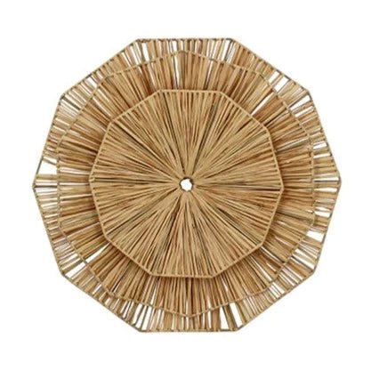 NYA RAFFIA WALL DECOR | NATURAL | SET OF 3 - Green Design Gallery