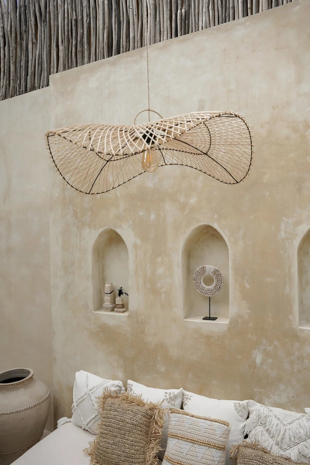 OMBAK PENDANT SHADE | NATURAL RATTAN | LARGE - Green Design Gallery