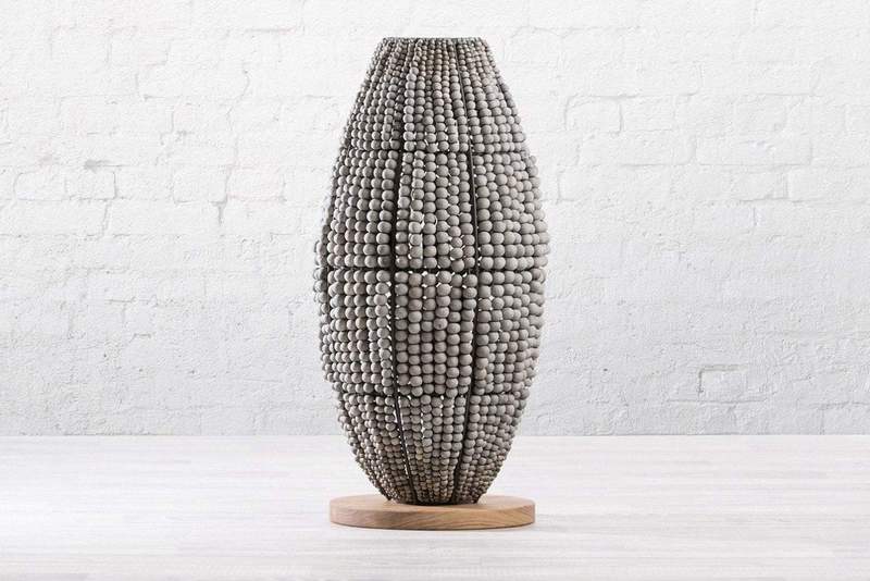 Ombre Clay Beaded Floor Lamp / Handmade - Green Design Gallery