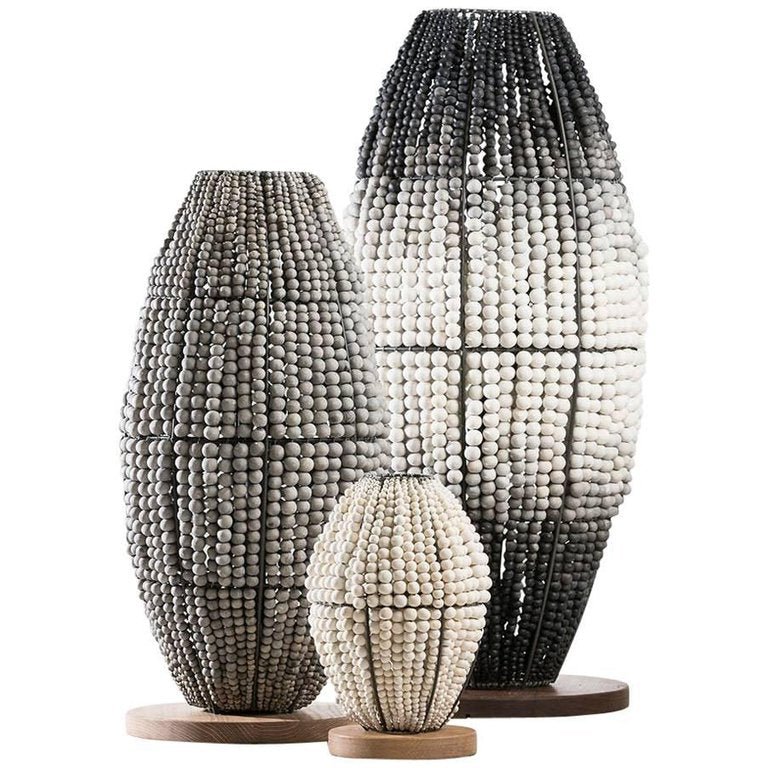 Ombre Clay Beaded Floor Lamp / Handmade - Green Design Gallery