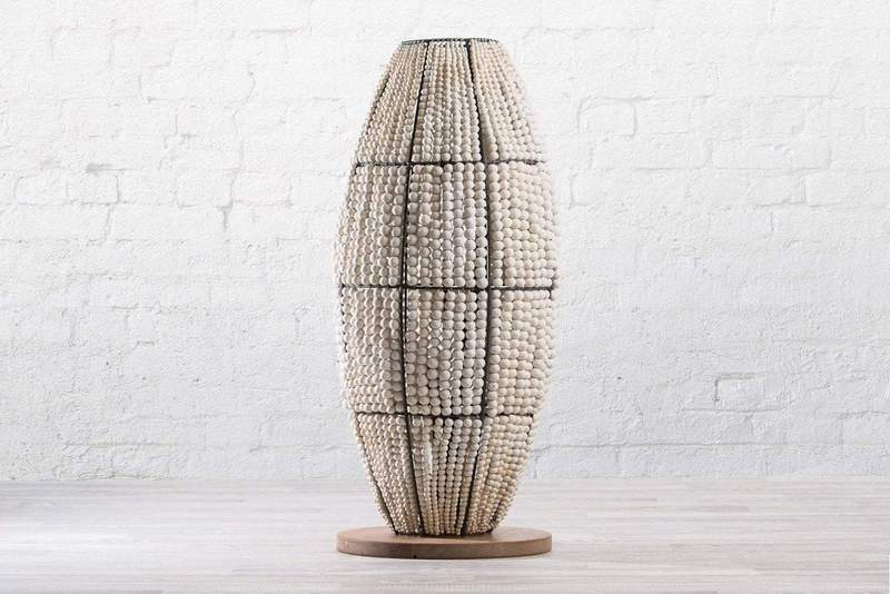 Ombre Clay Beaded Floor Lamp / Handmade - Green Design Gallery