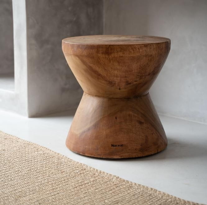 PACHA MAMA STOOL +SIDE TABLE | NATURAL - Green Design Gallery