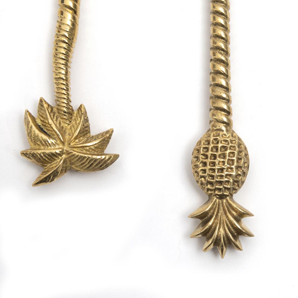 PALM TREE TEA SPOON | GOLD BRASS | SET OF 6 - Green Design Gallery