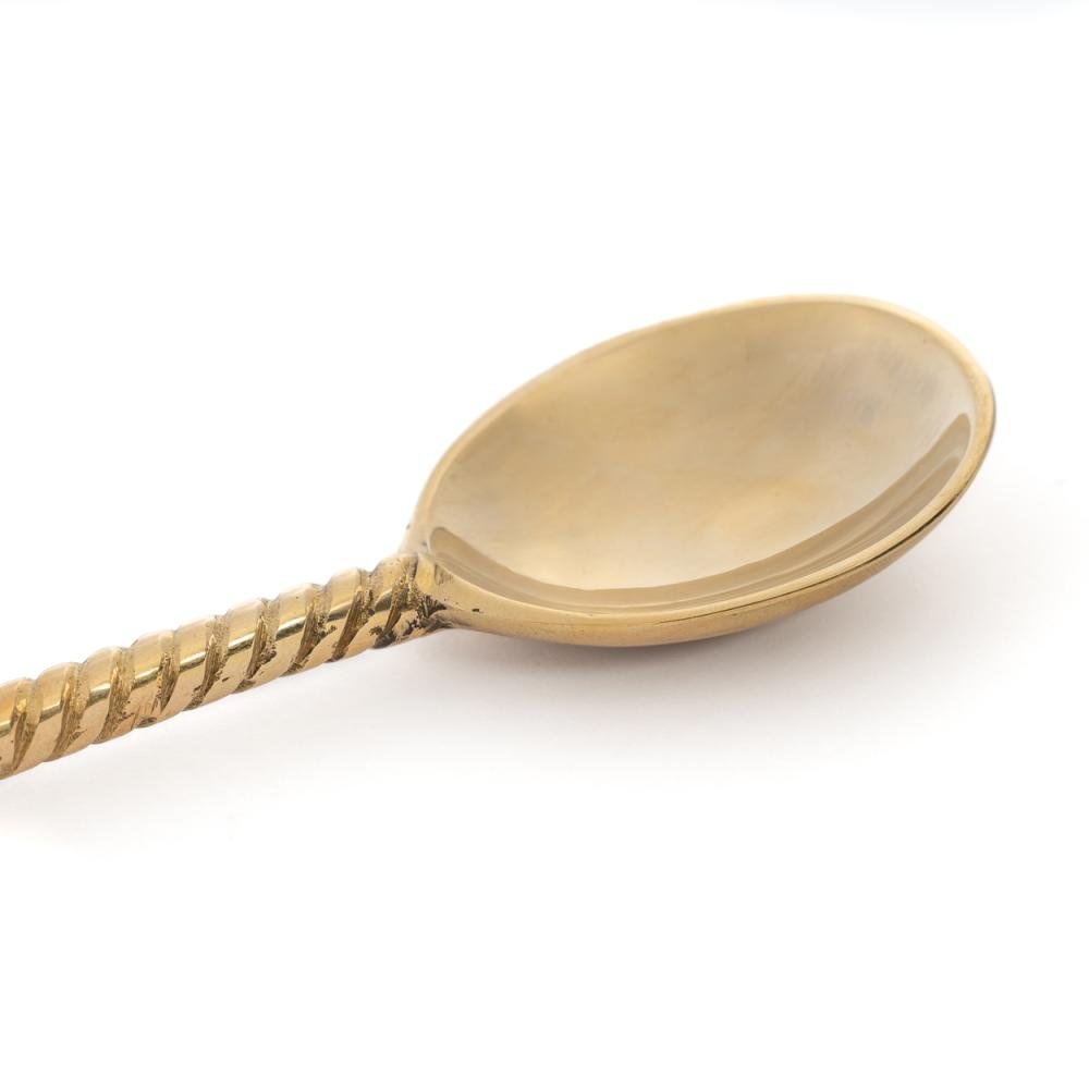 PALM TREE TEA SPOON | GOLD BRASS | SET OF 6 - Green Design Gallery
