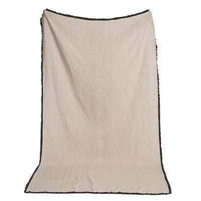 PATINA LINEN FRINGE TABLECLOTH / NATURAL - Green Design Gallery