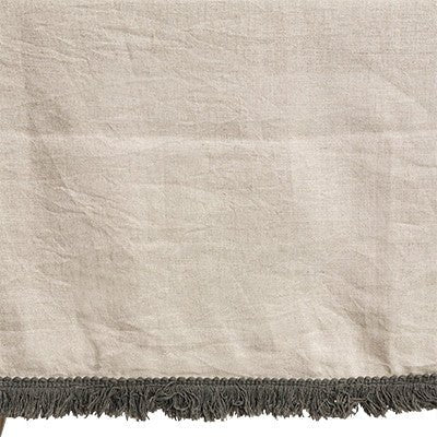 PATINA LINEN FRINGE TABLECLOTH / NATURAL - Green Design Gallery
