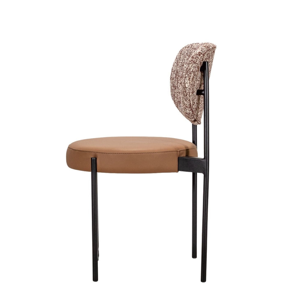PATRICE DINING CHAIR | STACKABLE | CAMEL VG SEAT + EARTH BACK - Green Design Gallery