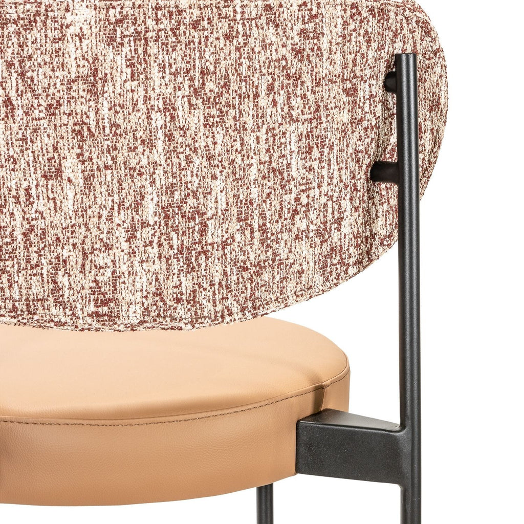 PATRICE DINING CHAIR | STACKABLE | CAMEL VG SEAT + EARTH BACK - Green Design Gallery