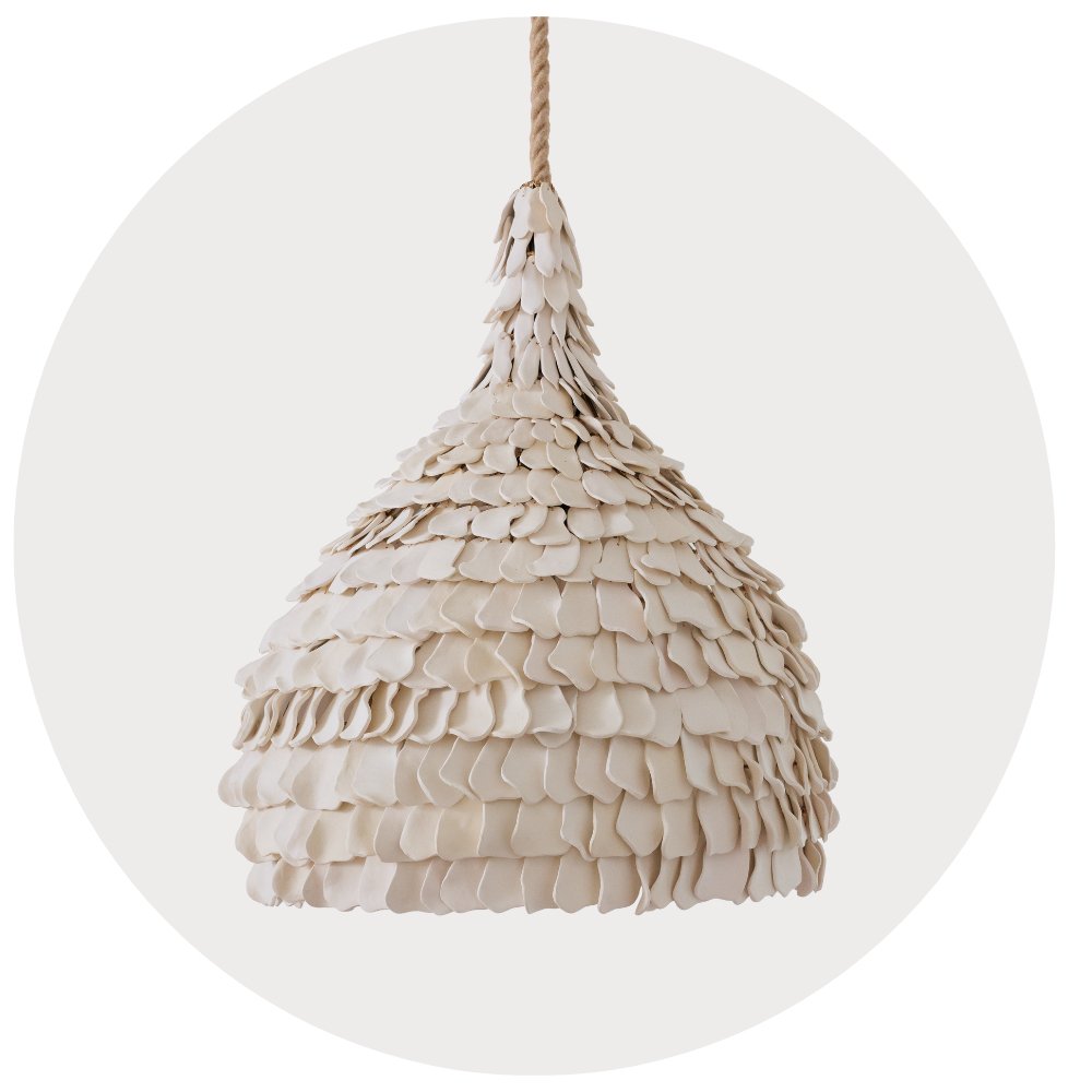 PETAL PENDANT LAMP | NATURAL CLAY - Green Design Gallery