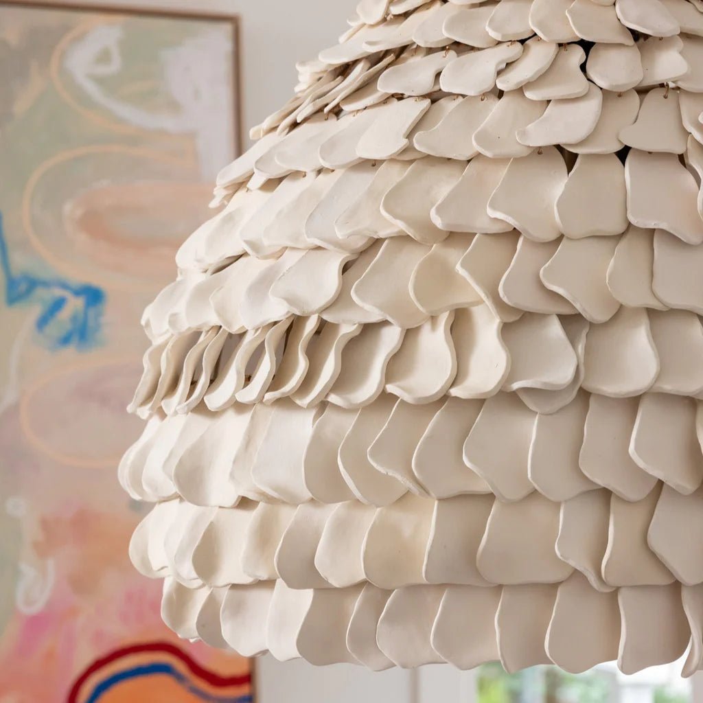 PETAL PENDANT LAMP | NATURAL CLAY - Green Design Gallery