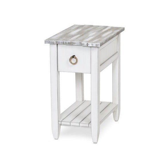 PICKET FENCE CHAIRSIDE TABLE | GREY+WHITE - Green Design Gallery