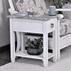 PICKET FENCE CHAIRSIDE TABLE | GREY+WHITE - Green Design Gallery