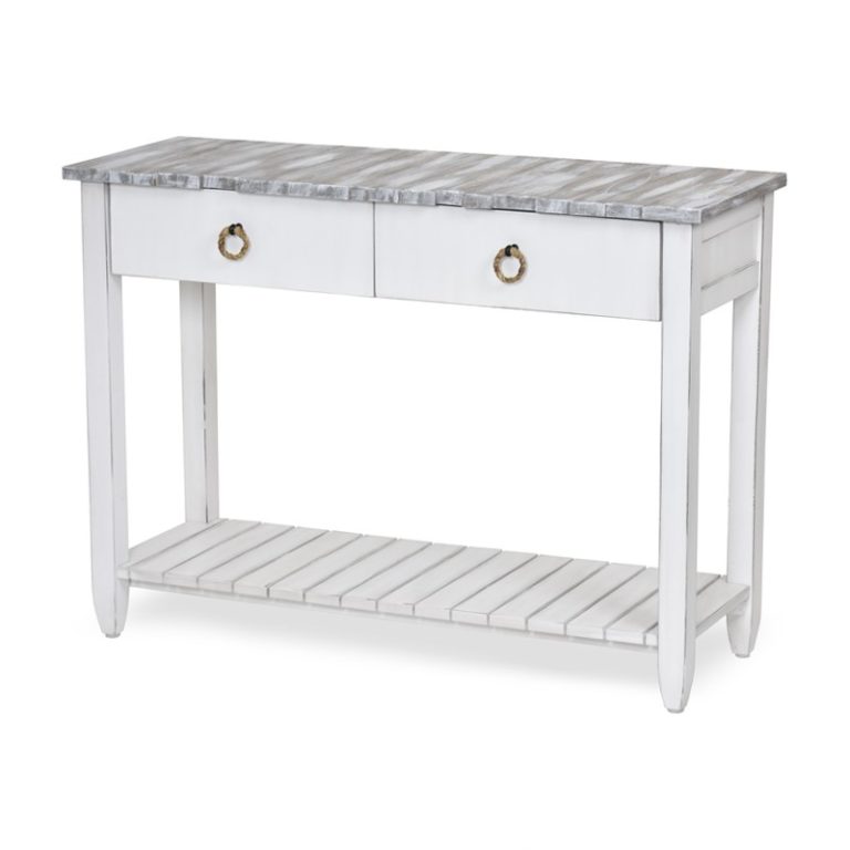 PICKET FENCE CONSOLE TABLE | GREY+WHITE - Green Design Gallery