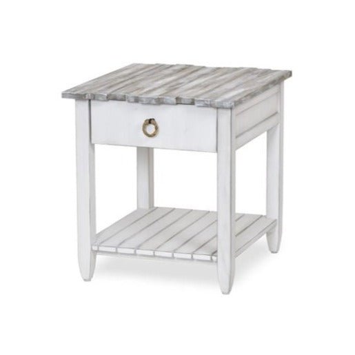 PICKET FENCE SIDE TABLE | GREY+WHITE - Green Design Gallery