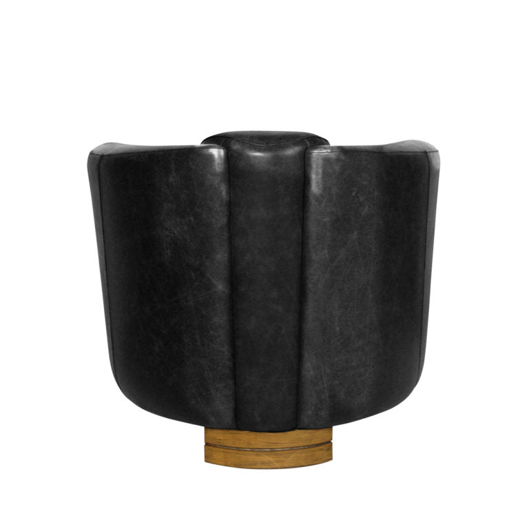 POROK COWHIDE LEATHER ARMCHAIR | BLACK - Green Design Gallery