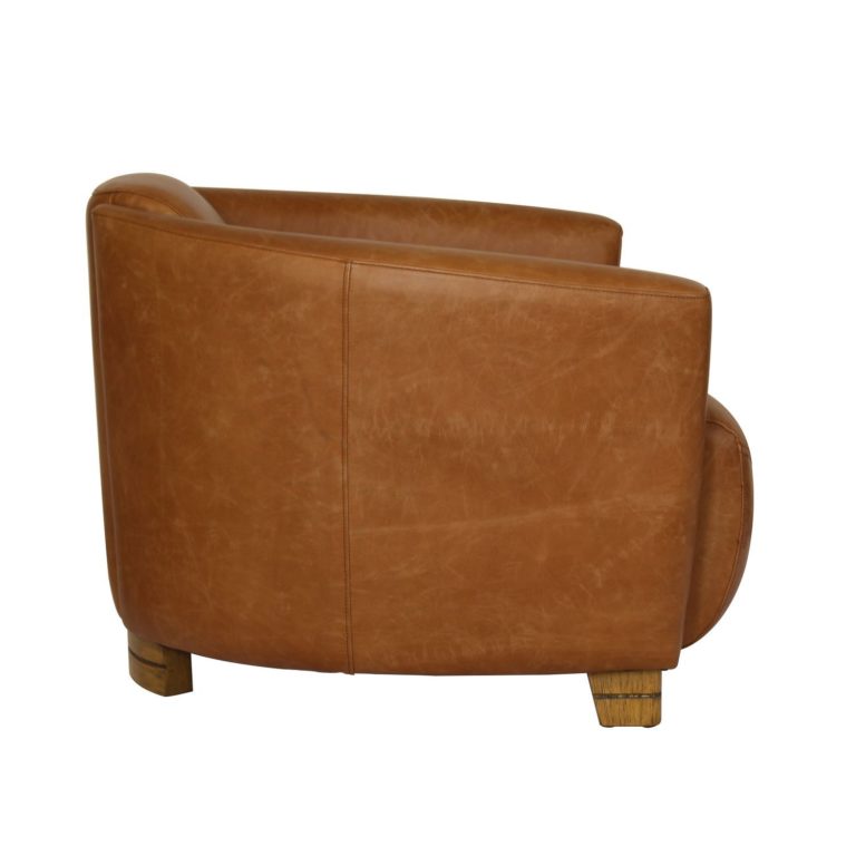 POROK COWHIDE LEATHER ARMCHAIR | HAZELNUT - Green Design Gallery