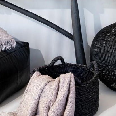 QUATRE MAINS BASKETS | 4 HANDLES | BLACK | SET OF 3 - Green Design Gallery