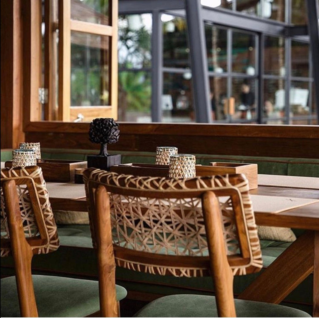 QUEBEC DINING CHAIR / WOVEN RATTAN + OAK - Green Design Gallery