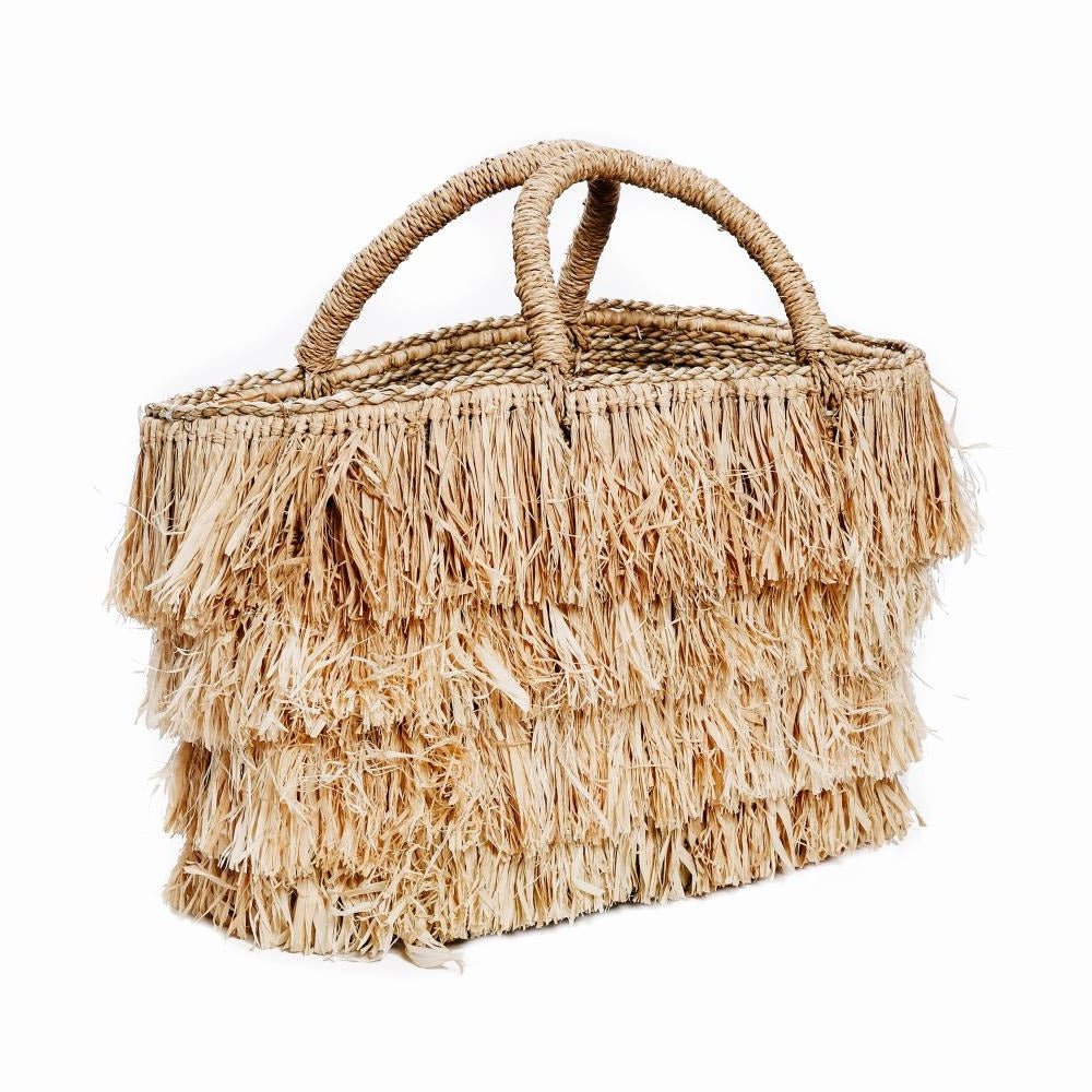 RAFFIA BAHAMAS BASKET BAG | FAIR TRADE | NATURAL - Green Design Gallery