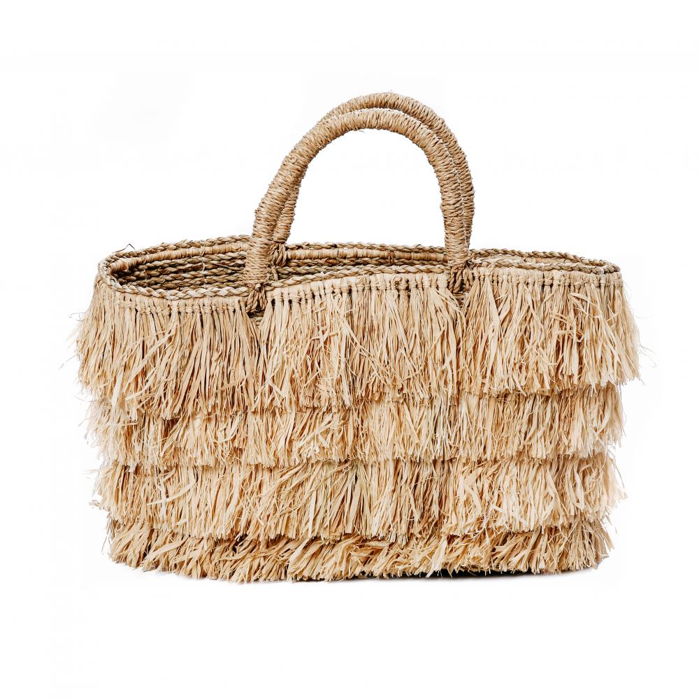 RAFFIA BAHAMAS BASKET BAG | FAIR TRADE | NATURAL - Green Design Gallery