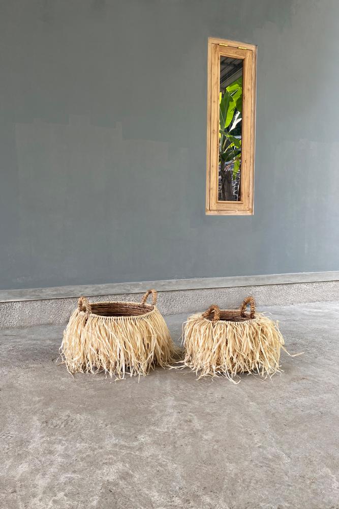 RAFFIA BASKETS | 2 SIZES - Green Design Gallery