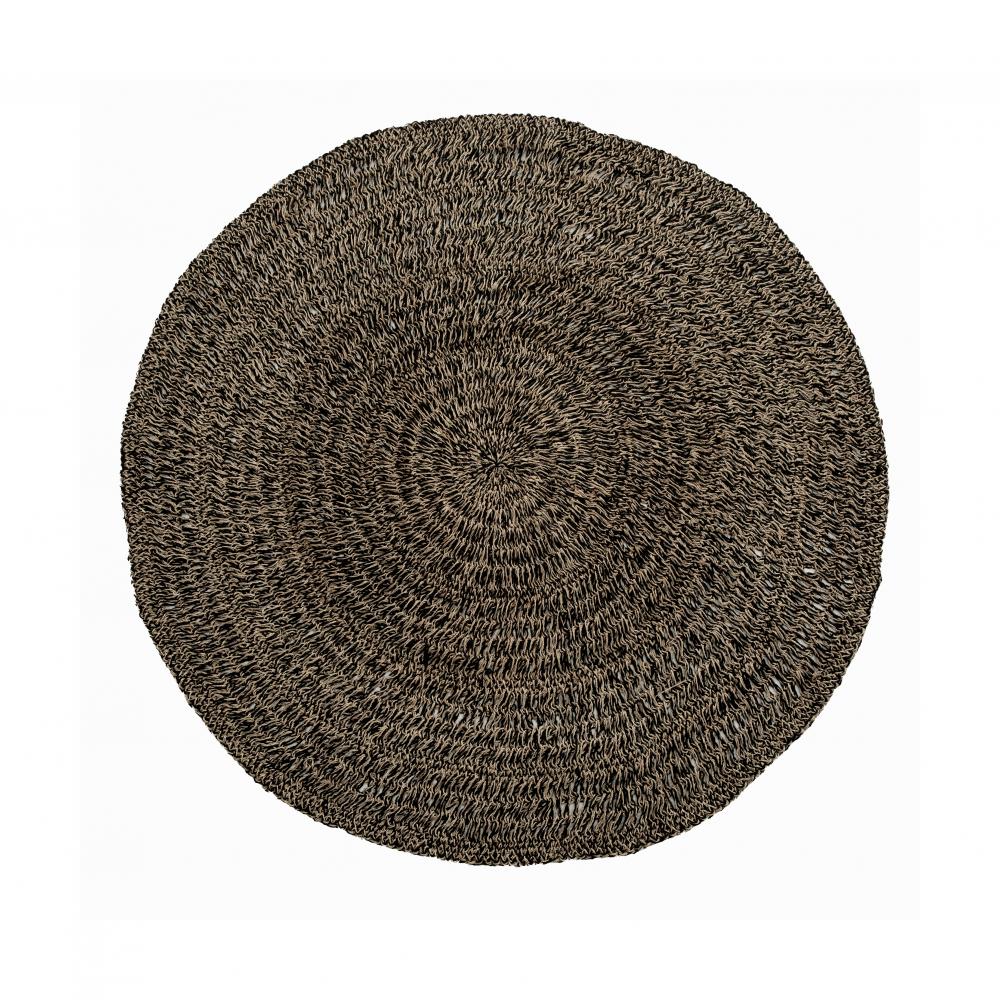 RAFFIA CARPET | NATURAL + BLACK | 150 cm - Green Design Gallery