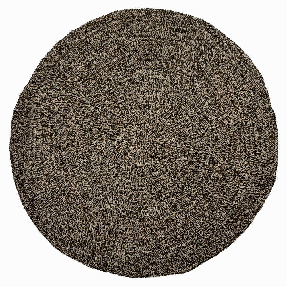 RAFFIA CARPET | NATURAL + BLACK | 200 cm - Green Design Gallery