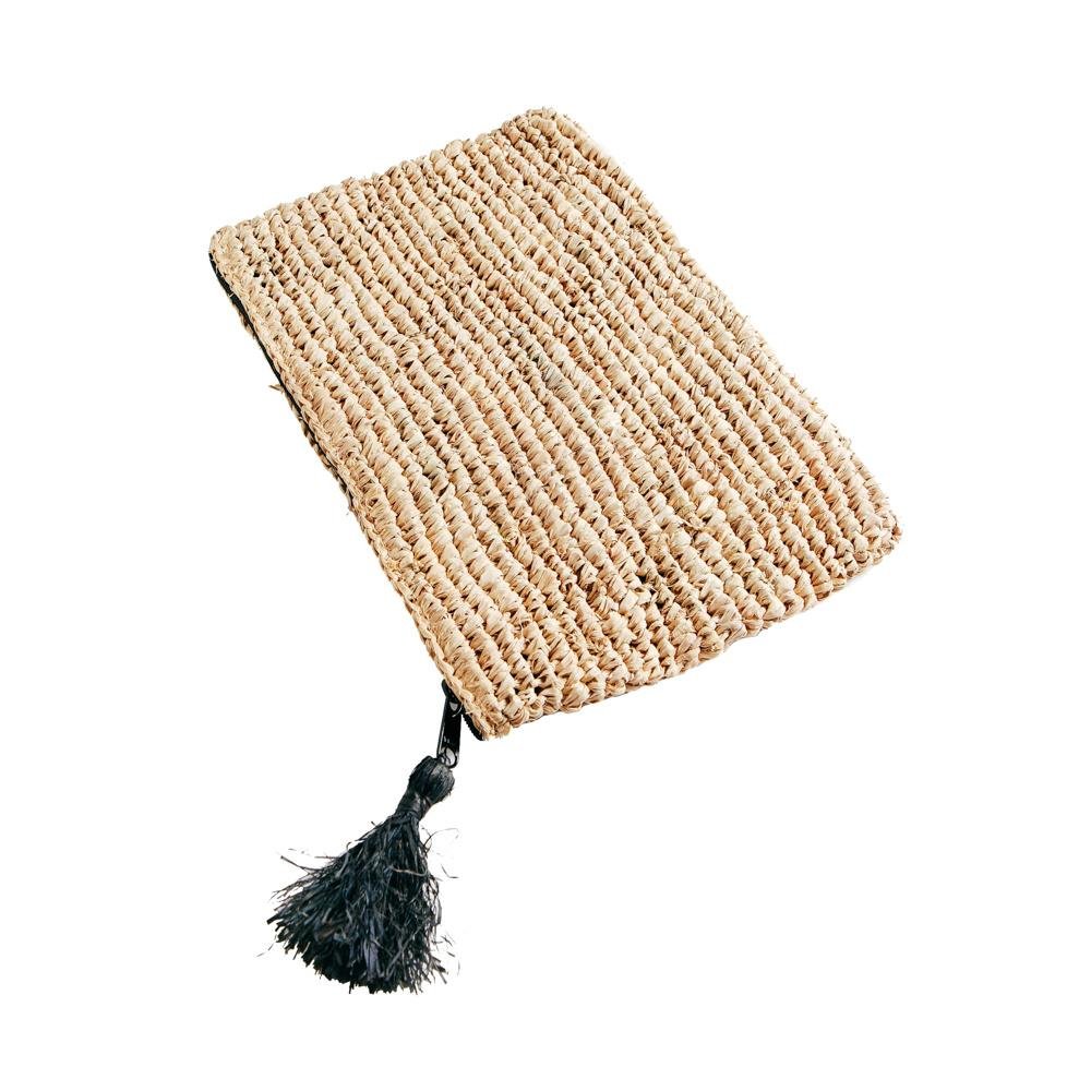 RAFFIA CLUTCH WITH ZIPPER | NATURAL | FAIR TRADE - Green Design Gallery