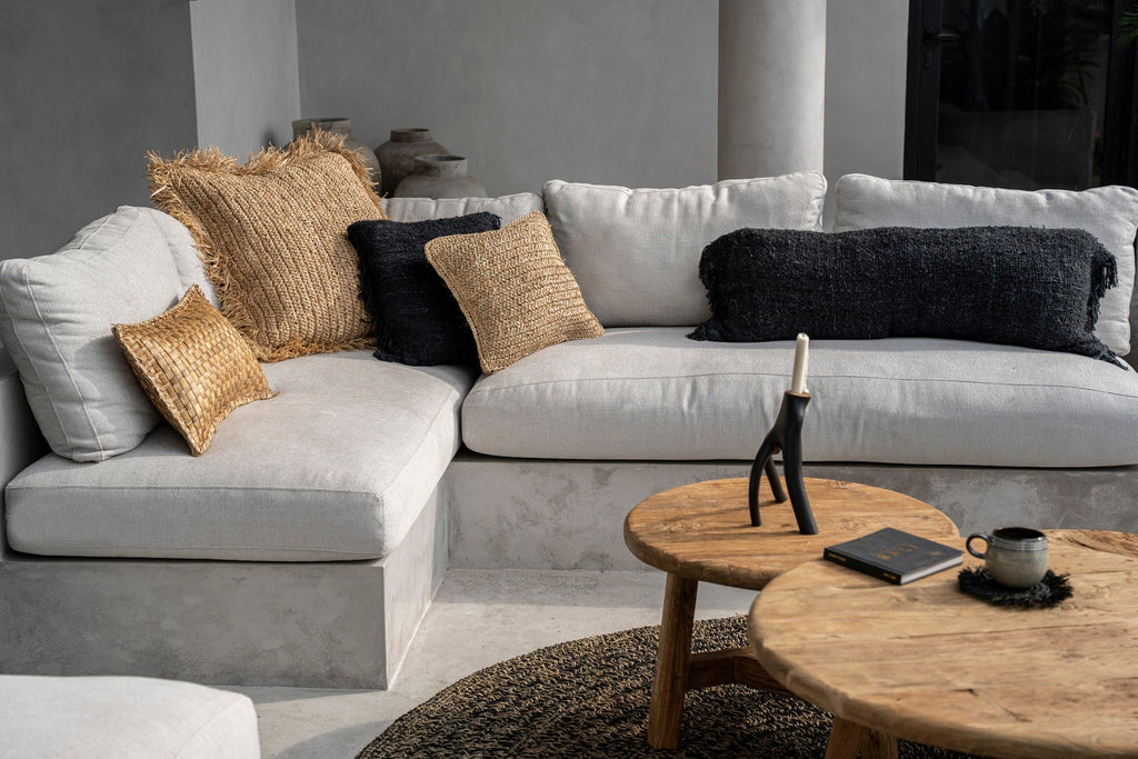 RAFFIA CUSHION COVER | SQUARE | NATURAL | 60 x 60 CM - Green Design Gallery